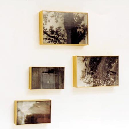Véronique Sablery, Le mur (détail), 2003. Coffrage bois et photographie sur rhodoïd et plaques de verre. Musée des beaux arts de Rennes.