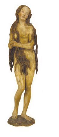 Gregor Erhart, Sainte Marie-Madeleine, début du XVIe siècle. Bois de tilleul polychrome, musée du Louvre