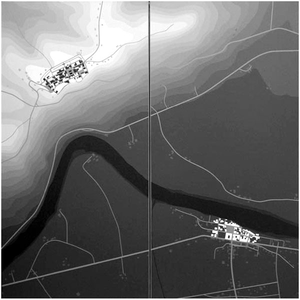 Christian Babou, 2002 - cluster.24/laparade-granges/1 :2500, acrylique sur toile, 100x100 cm.