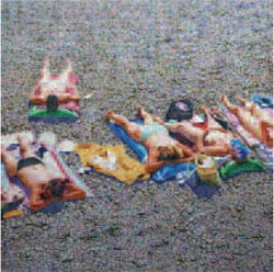 Liu Ming, Plage, 150 x 150 cm. Huile sur PVC. 2002. 