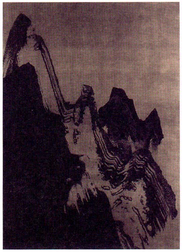Fabienne Verdier, oeuvre de la série Hommage au grand-pêre, réminiscences des voyages de Roger Guibert, 2000, 168 x 119 cm, sérigraphie sur tooile de lin/coton montée sur chassis à clés.