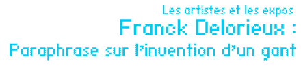 Les artistes et les expos : Franck Delorieux : Paraphrase sur l’invention d’un gant par Gérard-Georges Lemaire 