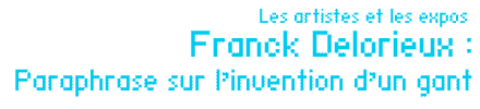 Les artistes et les expos : Franck Delorieux : Paraphrase sur linvention dun gant par Gérard-Georges Lemaire